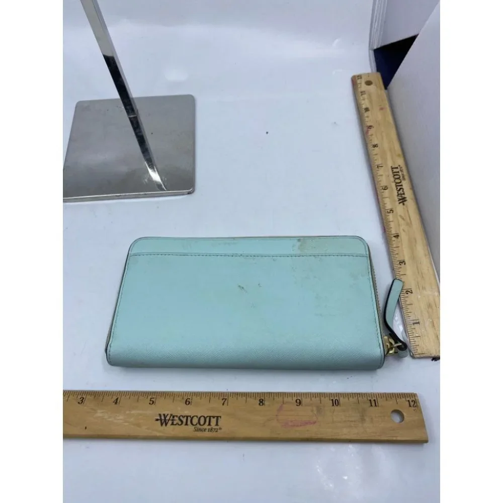 Kate Spade Women's Aqua Blue Zipper Wallet - Picture 4 of 8